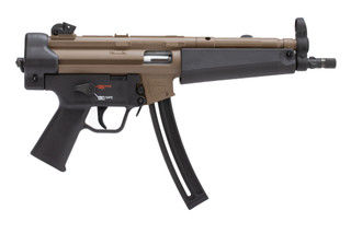 HK MP5K Pistol in .22 LR features a coyote brown Cerakote finish